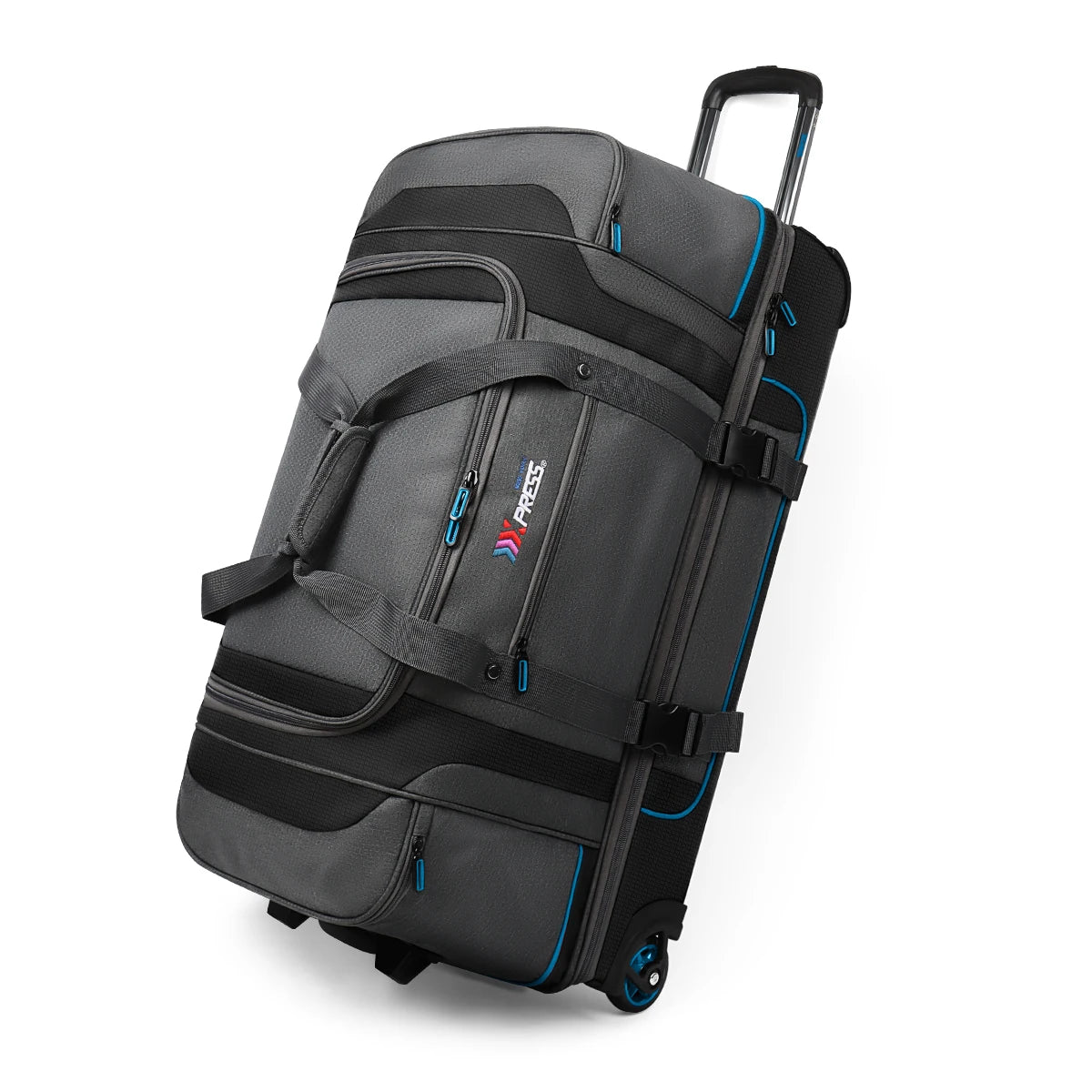 30″ Rolling Duffel Bag with Wheels & Telescopic Handle – Drop-Bottom Travel Handbag/Luggage Bag for Men & Women