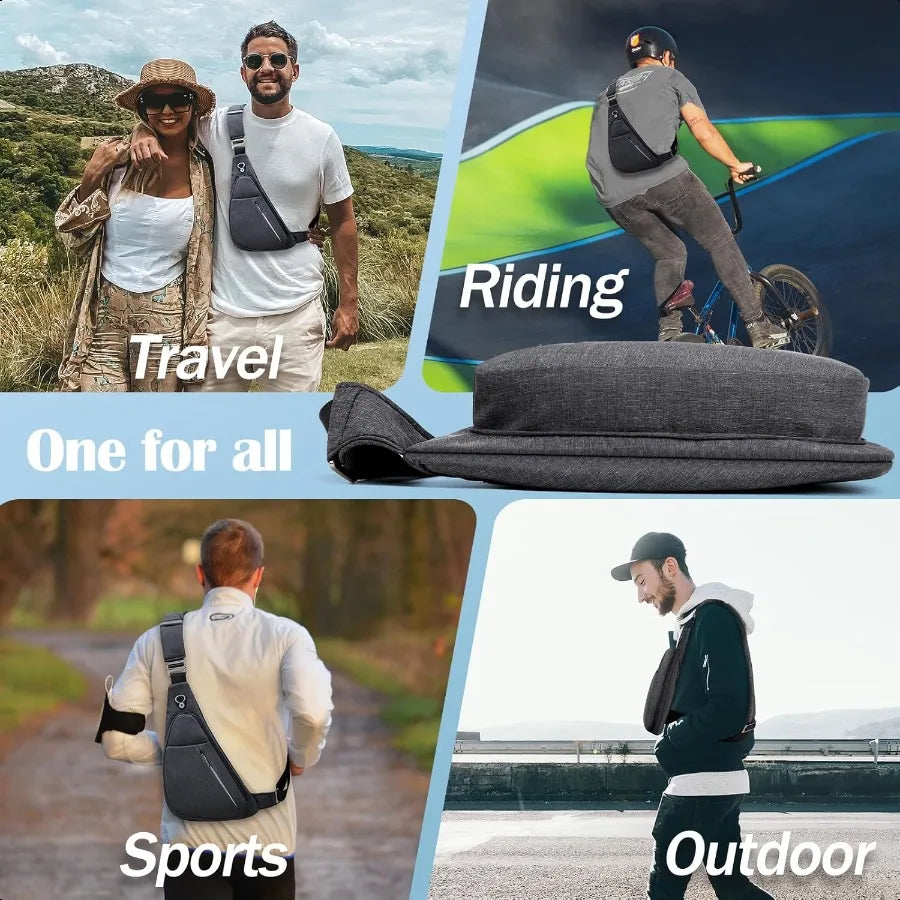 Men’s Anti-Theft Crossbody Sling Bag – Lightweight Casual Shoulder Backpack & Chest Pack for Travel, Cycling & Sports