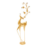 Gold Deer Statue Decoration – Retro Freestanding Deer Figurine | Elegant Home & Office Sculpture Décor
