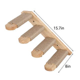 Cat Climbing Shelf – Wall-Mounted Four-Step Stairway with Sisal Scratching Post, Tree Tower Platform for Jumping & Climbing Pet Furniture