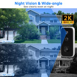 JOOAN 2K WiFi Smart Video Doorbell – Battery-Powered Intelligent Camera Doorbell with Security Intercom & Smart Home Integration