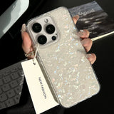 Luxury Glitter Shell Pattern Laser Case – Shockproof Soft IMD Back Cover for iPhone 7/8 Plus, X/XS/XR, 11–16 Pro Max