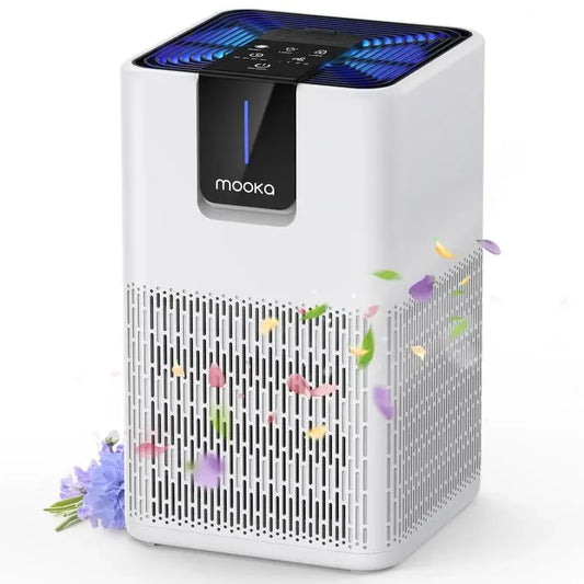 MOOKA H13 HEPA Air Purifier – Large Room Air Cleaner (Up to 1,250 ft²), 15 dB Sleep Mode