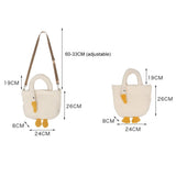 Women’s plush cartoon goose tote bag – soft casual fashion handbag, cute portable purse with adjustable strap for shopping & parties