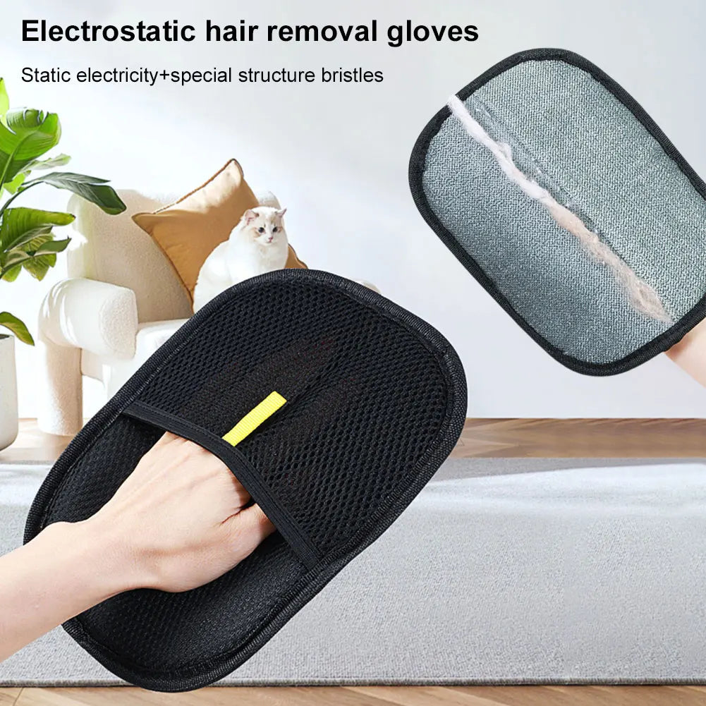 Pet Hair Removal Mitt – Grooming Glove for Cats & Dogs with Long, Short & Curly Hair