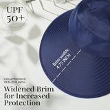 Women’s Wide Brim Sun Hat – UV Protection Beach Hat with Packable Ponytail Visor for Summer Travel