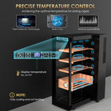35L Electric Humidor Cabinet – 250 Count Cigar Storage with Cooling Temperature Control, Electric Cigar Fridge