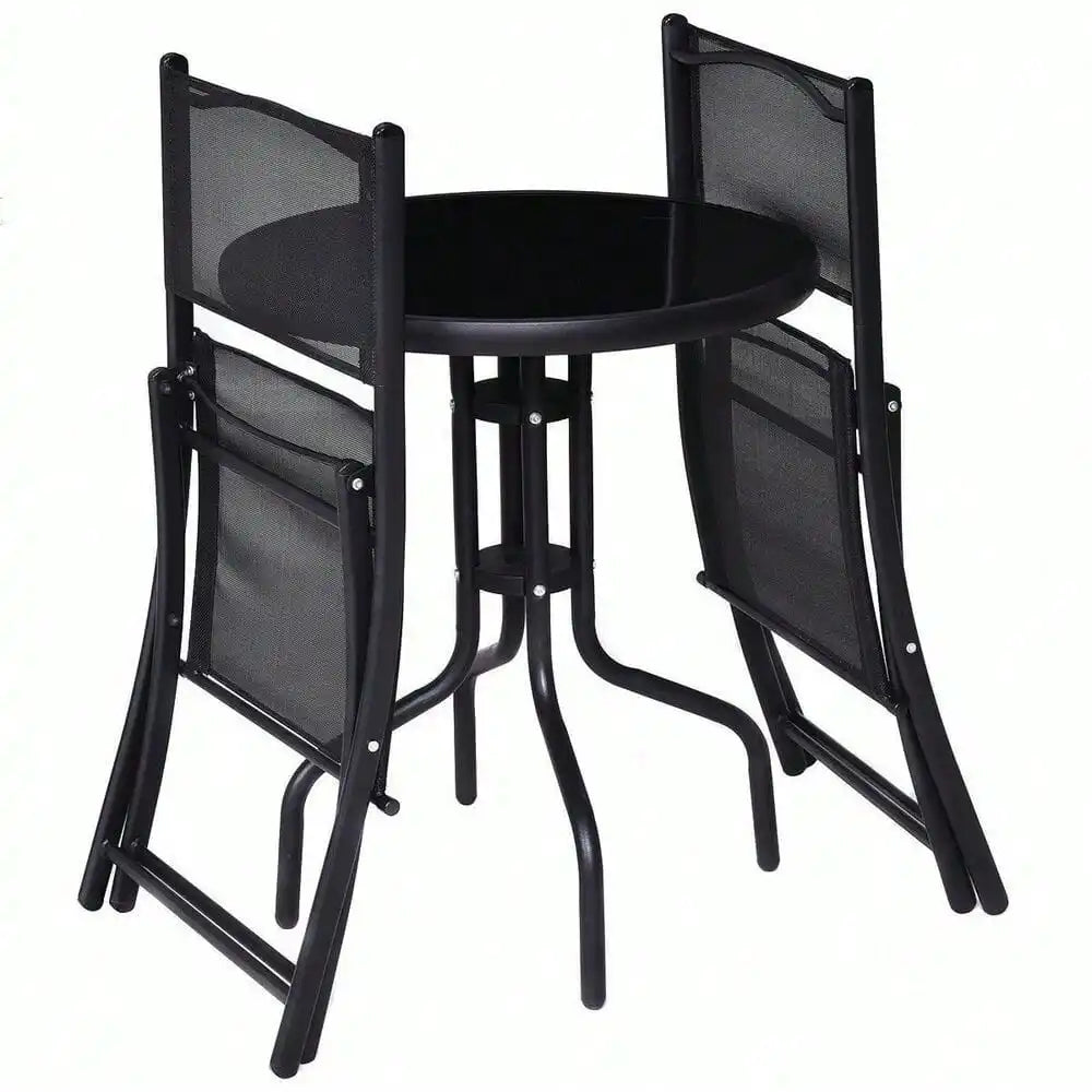 “Bistro Set with Folding Chairs – Outdoor Garden & Patio Table Set for Backyard Furniture”