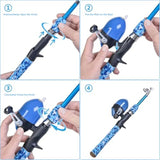CODEK Fishing Pole Set – 2 Portable Telescopic Rod & Reel Combos with Complete Starter Kits | Kids, Youth & Beginner Fishing Set with Tackle Box