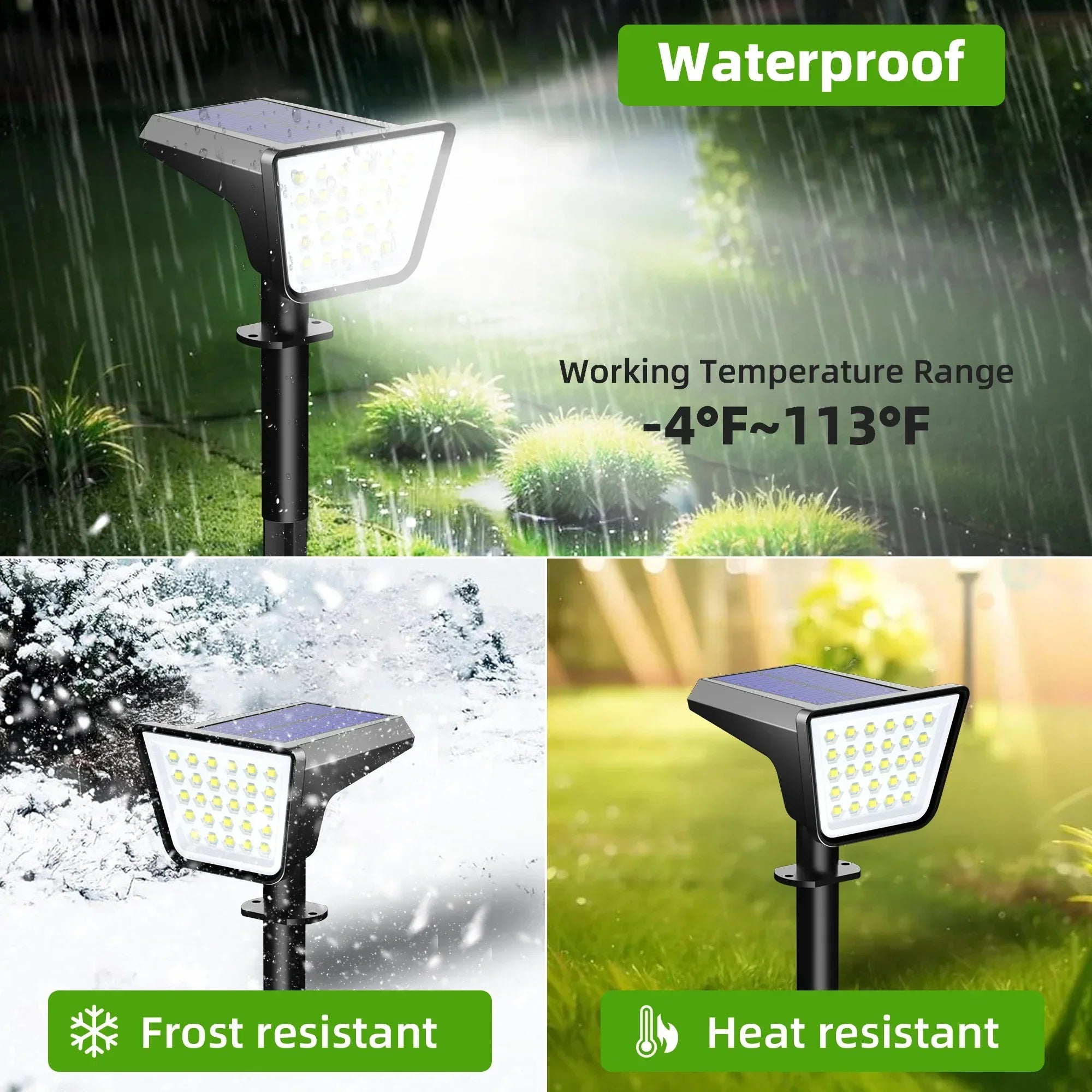4-Pack Solar Street & Spot Lights – Waterproof Outdoor LED Landscape Lighting for Garden, Yard, Terrace & Pathway Decoration