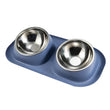 Stainless Steel Double Cat & Dog Bowl – Tilted Pet Food & Water Feeder with Non-Slip Base for Neck Safety 🐾🥣