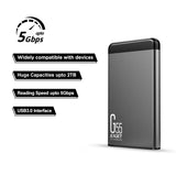 Eaget 2.5″ Portable HDD – 500GB/1TB/2TB USB 3.0 External Mechanical Hard Drive, 5400 RPM for Laptop & Desktop