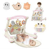 4-in-1 Baby Car Fitness Rack – Toddler Walker with Piano, Push Trolley, Activity Table & Multi-Function Toy for 0–18 Months