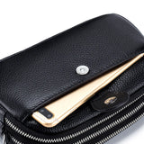 Women’s Genuine Leather Crossbody & Shoulder Bag – Large Capacity Zipper Wallet & Mobile Phone Bag with Adjustable Strap