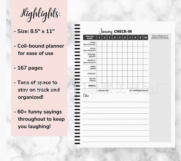 2025 Funny Adult Daily ADHD Planner – Fun Organizing Notebook for Productivity, Focus & Stress Relief