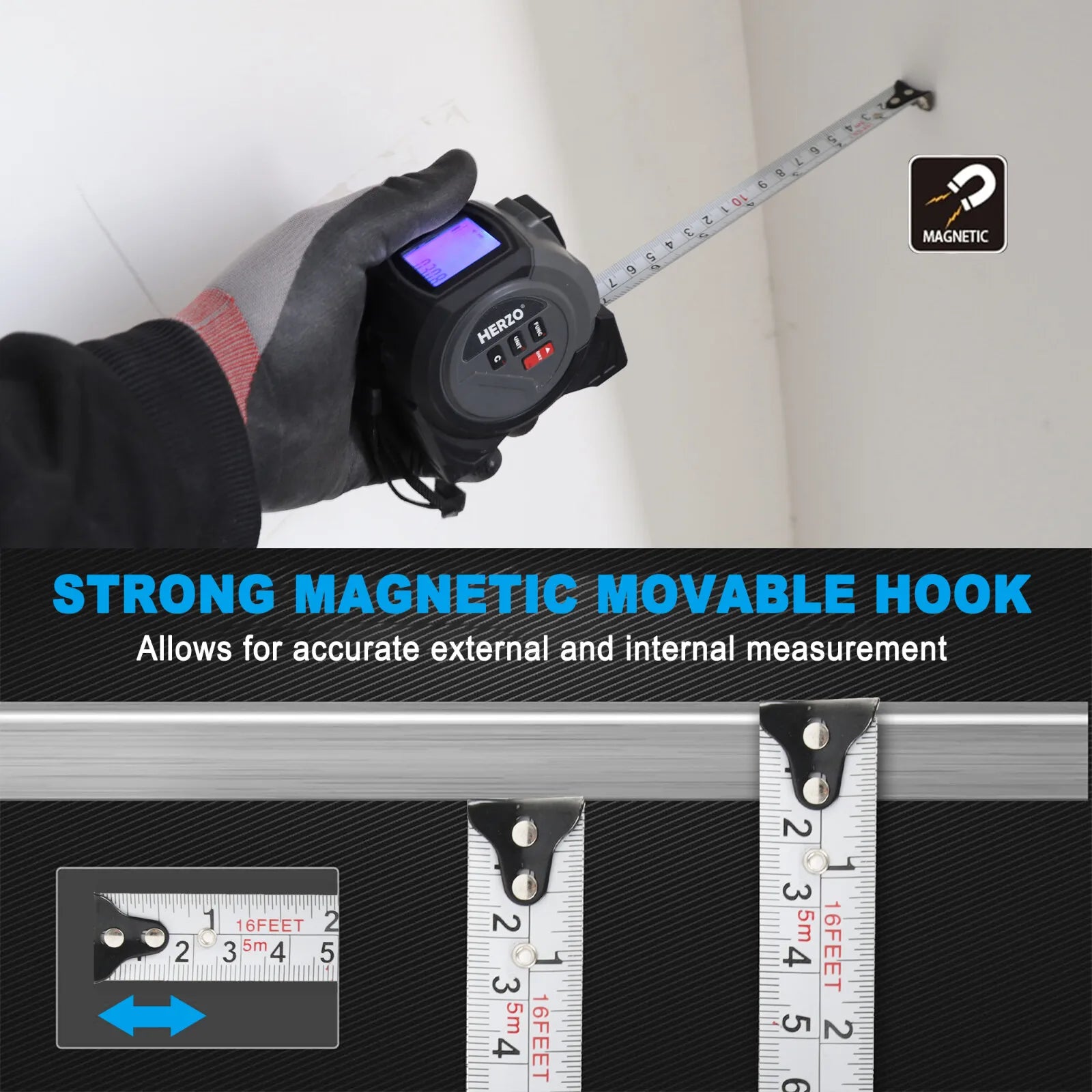 “3-in-1 Laser Rangefinder Measure Ruler – LCD Backlight Distance Meter & Building Measurement Device”