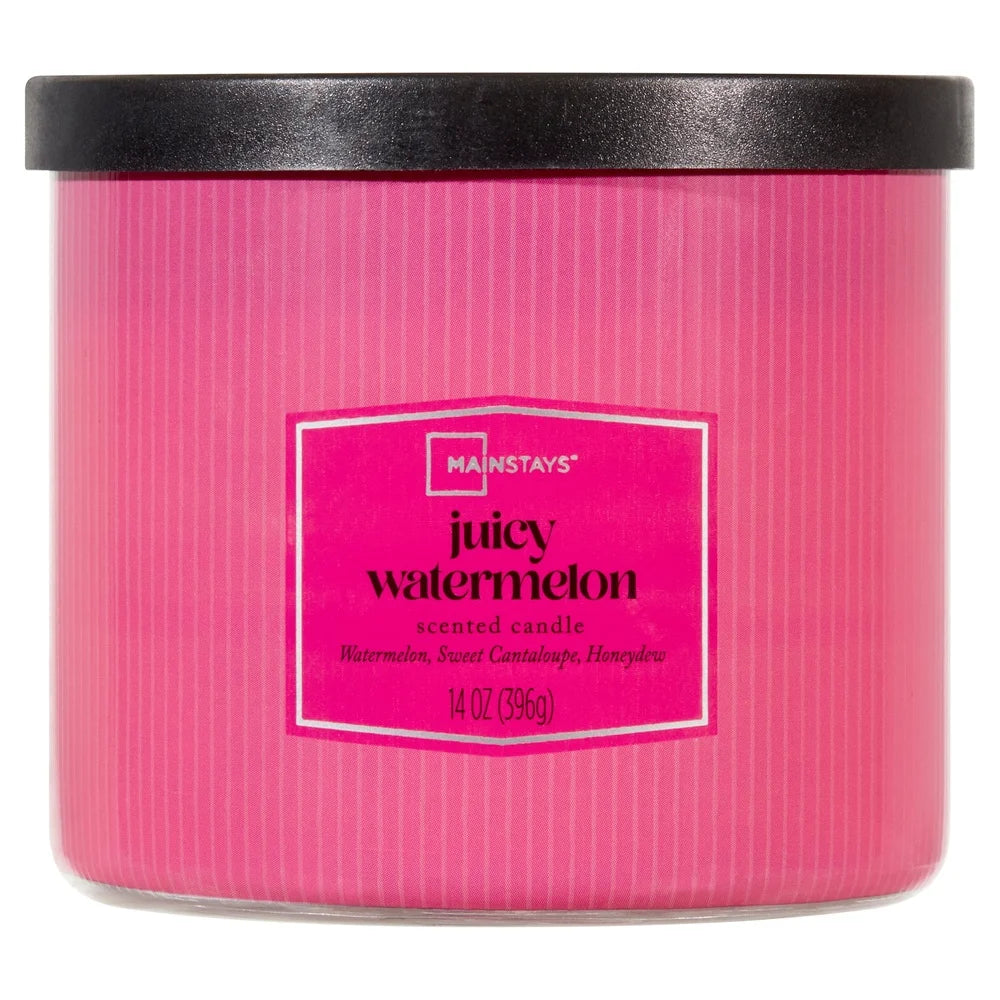 3-Wick Juicy Watermelon Scented Candle – Long-Lasting Aromatic Candle for Home Décor, Relaxation & Gifting (65-Hour Burn Time)