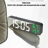 LED Digital Wall Clock – Large Screen Electronic Wall-Mounted Clock with Time, Temperature & Humidity Display
