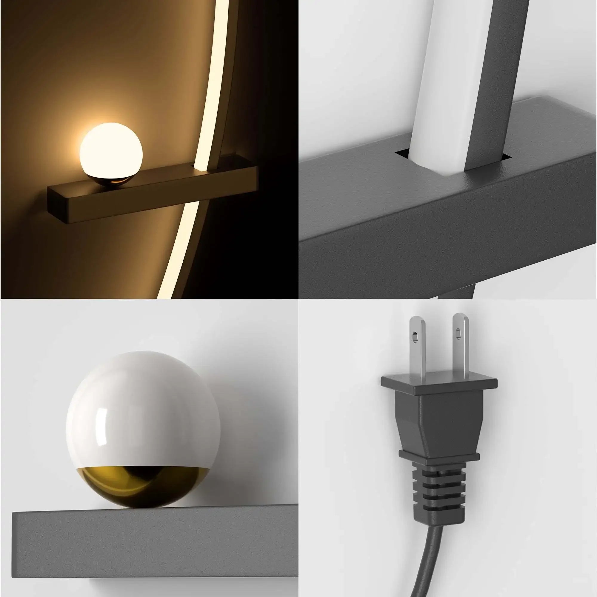 2Pcs Modern Adjustable LED Wall Sconce – 31.5" Arched Metal Bedside Lamp with 3000K Warm Glow for Bedroom 💡🛏️