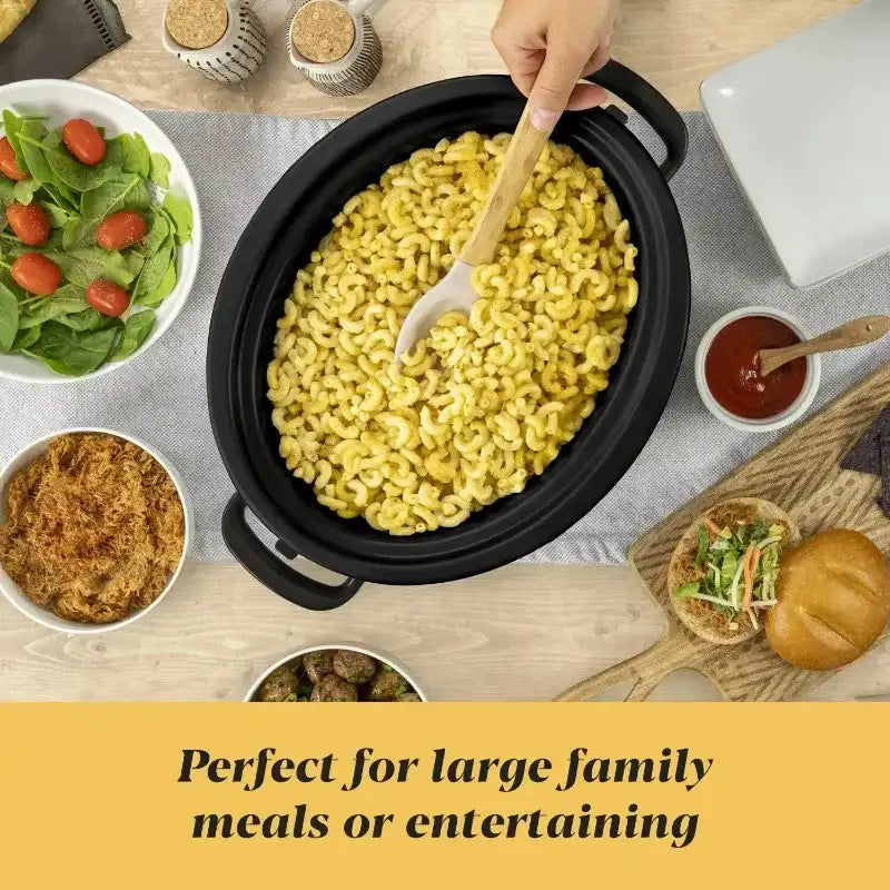 Crock-Pot 8-Quart Manual Slow Cooker – Large Capacity Rhubarb Red Slow Cooking Pot for Family Meals & Parties