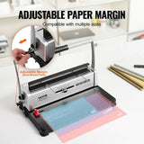 34-Hole Coil Spiral Binding Machine – Adjustable Letter/A4/A5 Punch & Bind System with 120-Sheet Capacity