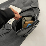 Heart Rivet PU Leather Satchel Bag – Small Heart Rivet Design, Adjustable Strap, Solid Colour Women’s Dating Bag