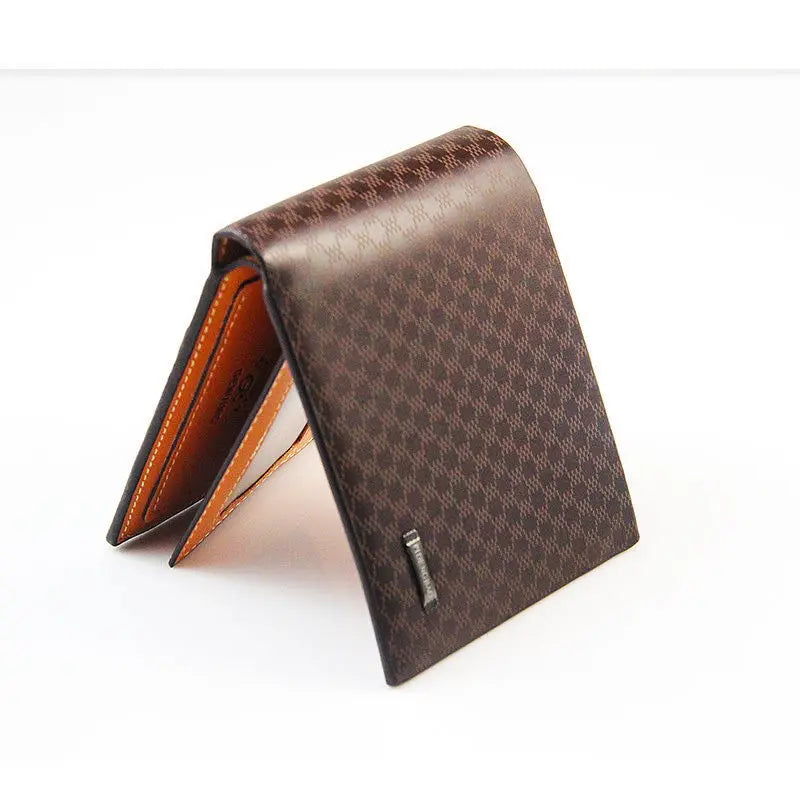 Men’s Short PU Leather Wallet – Elegant Credit Card Holder & Billfold Purse with ID Window and Clutch Design
