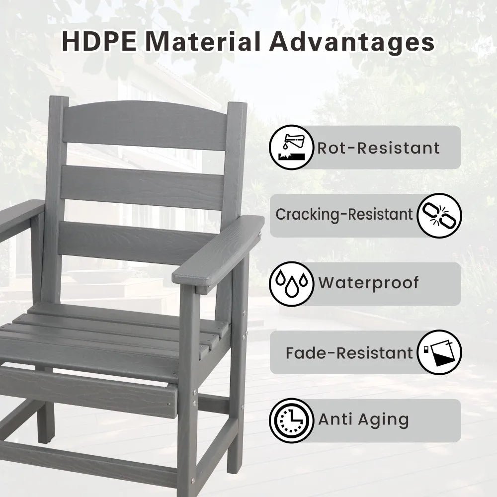 “7-Piece HDPE Patio Outdoor Dining Set – 51” Dining Table with 6 Chairs, Weather-Resistant Outdoor Furniture”