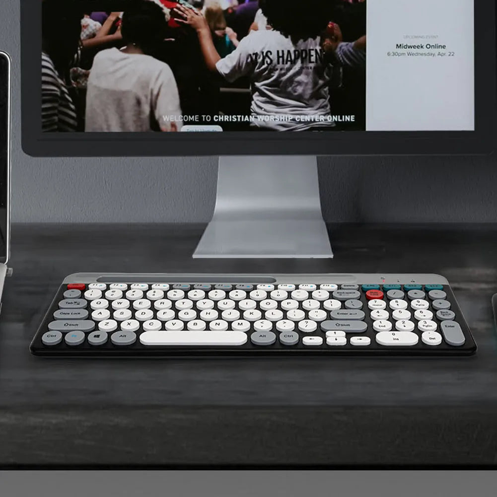 2.4GHz + Bluetooth Dual-Mode Keyboard & Mouse Combo – Multi-Device Wireless Set Compatible with iOS, Android, Windows & Mac
