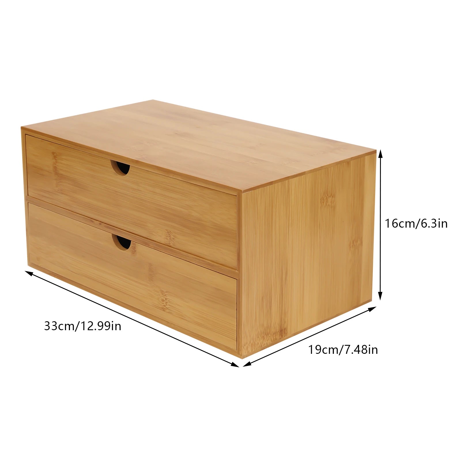 Mini Bamboo Desk Drawer Storage Box – 4-/2-Drawer Tabletop Organizer for Home & Office