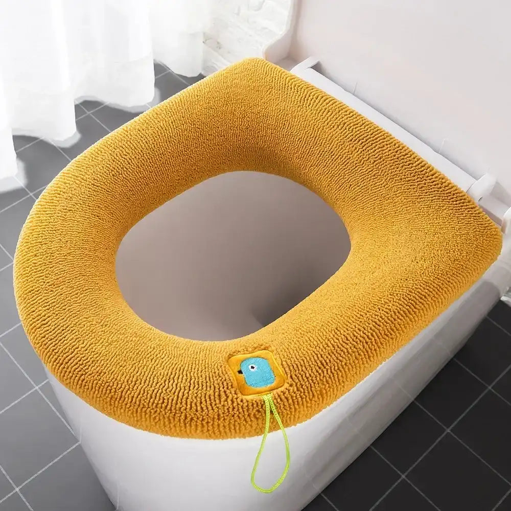 Thickened Fleece-Lined Universal Waterproof Toilet Seat Cover Pad – All-Season Comfort & Hygienic Protection