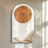 Large Wall Clock with Arched Mirror Edge – Modern Luxury Living Room & Hallway Decorative Clock (90×50 cm / 100×32 cm)