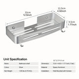 2-Pack Aluminium Tower Shower Caddy & Shelves Set with Hooks – Bathroom Storage Organizer