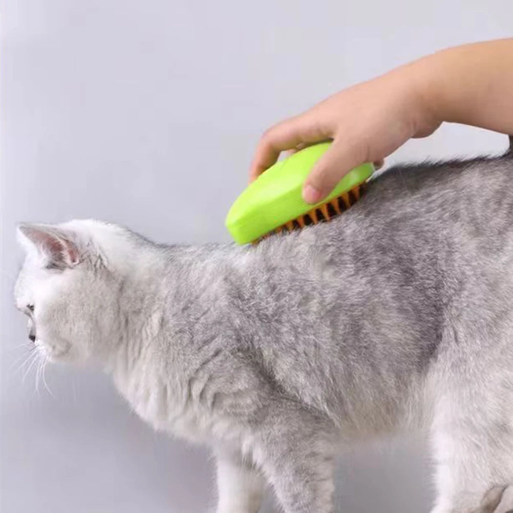 3-in-1 Cat Steamy Brush & Dog Grooming Comb – Self-Cleaning Steam Brush for Massage, Hair Removal & Pet Grooming