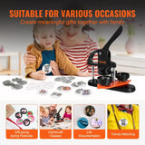 Vevor Button Maker Machine – 25/32/58mm Pin Badge Maker with Button Parts & Ergonomic Arc Handle, DIY Punch Press Kit