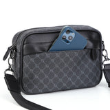 Men’s Classic Pattern Crossbody Bag – Elegant Business Shoulder Purse with Wide Strap | Small Square Travel Sling Bag for Work & City Life