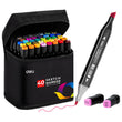Deli Art Markers Set – 40/60/80 Dual-Tip Coloring Marker Pens & Highlighters