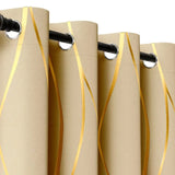 “2-Piece Golden Wave Blackout Curtains – Thermal Insulated Light-Filtering Drapes with Grommet Top for Living Room & Bedroom”