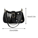Women Y2K Star Denim Under-Arm Tote Bag – Large Capacity Cool Style Shoulder Purse for Commuting