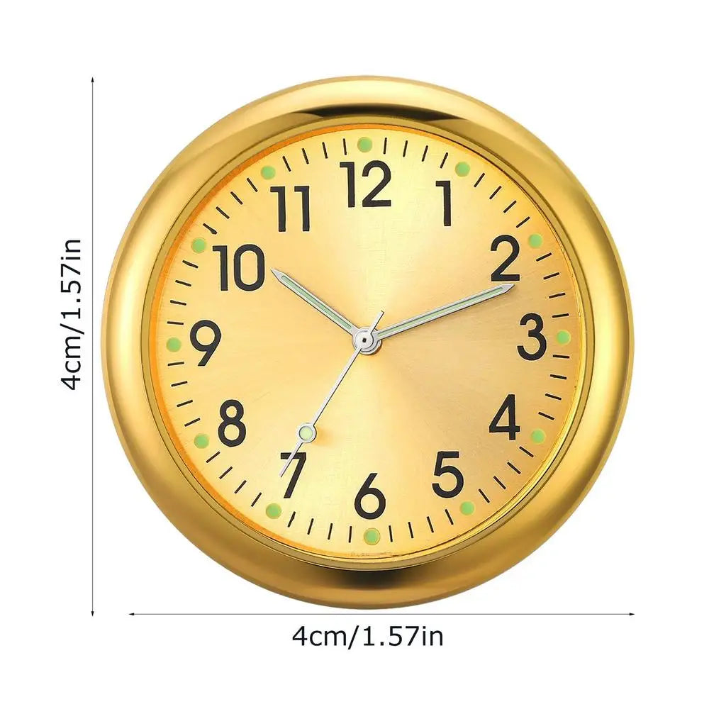 Fashionable car watch – glow-in-the-dark luminous mini dashboard clock with night light, stick-on design for vehicle accessories