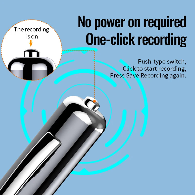 Digital Voice Recorder – One-Click Recording, USB Flash Drive, MP3 Player, 32GB/64GB Dictaphone