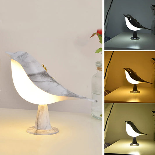 🕊️ LED Nightstand Lamp – Magpie Shape Touch Sensor Lamp with Aromatherapy Diffuser & 3-Level Brightness for Dorm & Bedroom
