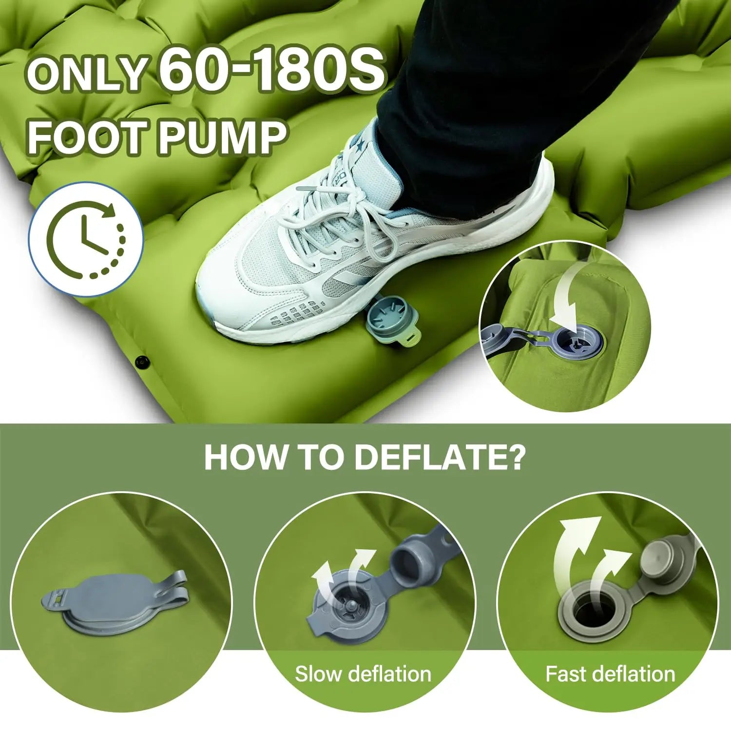 Westtune Double Sleeping Pad – 4" Thick Inflatable Mattress with Pillows & Built-In Foot Pump for 2 People 🏕️💤