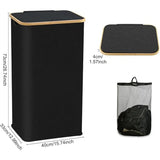 100 L Large Laundry Basket with Lid & Removable Inner Bag – Tall Freestanding Collapsible Hamper