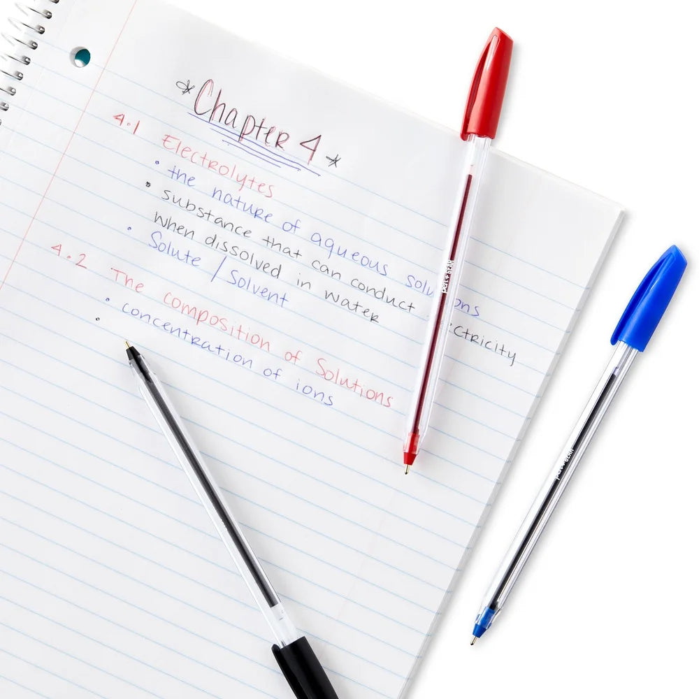 Stick Ballpoint Pen Set – 1.0mm Tip, Assorted Black/Blue/Red Ink (60-Count) for Office & School ✒️🖊️