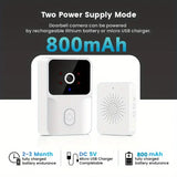 HD Wireless WiFi Doorbell Camera – Waterproof Smart Video Doorbell with Outdoor Security Camera, Two-Way Audio & Night Vision