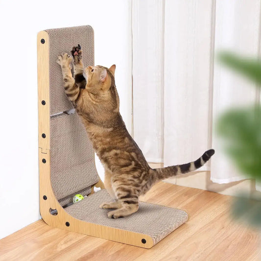 L-Shape Cat Scratcher – 23.6" Cardboard Cat Scratch Pad for Indoor Cats, Protects Furniture, Multi-Angle Cat Scratching Lounge