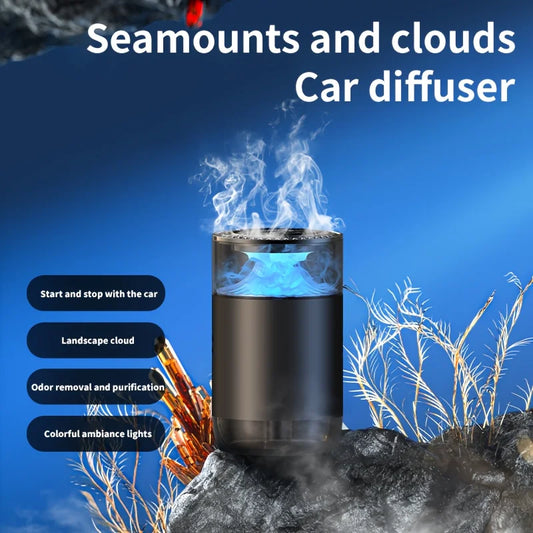 Smart Car Air Freshener – Ambient Light Mist Diffuser with Auto On/Off & Adjustable Fragrance Intensity