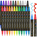 Acrylic Paint Pens – 24 Colors Dual Tip Markers for Wood, Rock, Glass & Canvas Painting 🎨