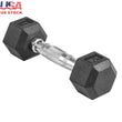 Hex Rubber Dumbbell 5 lb – Durable Rubber-Encased Hex Dumbbell with Ergonomic Handle & Non-Roll Design 🏋️‍♂️